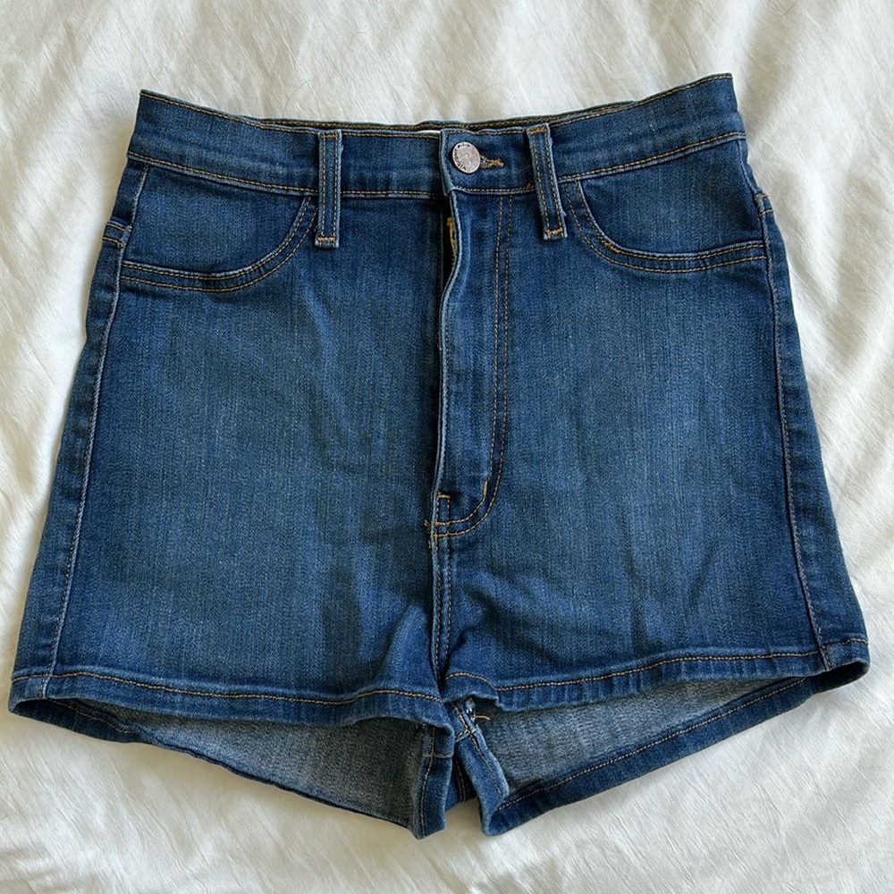 Denim high waisted shorts